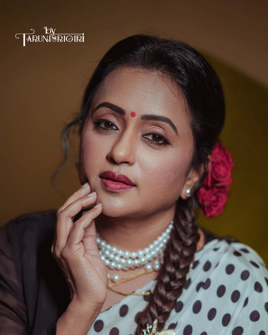 Noir Polka Muslin Saree