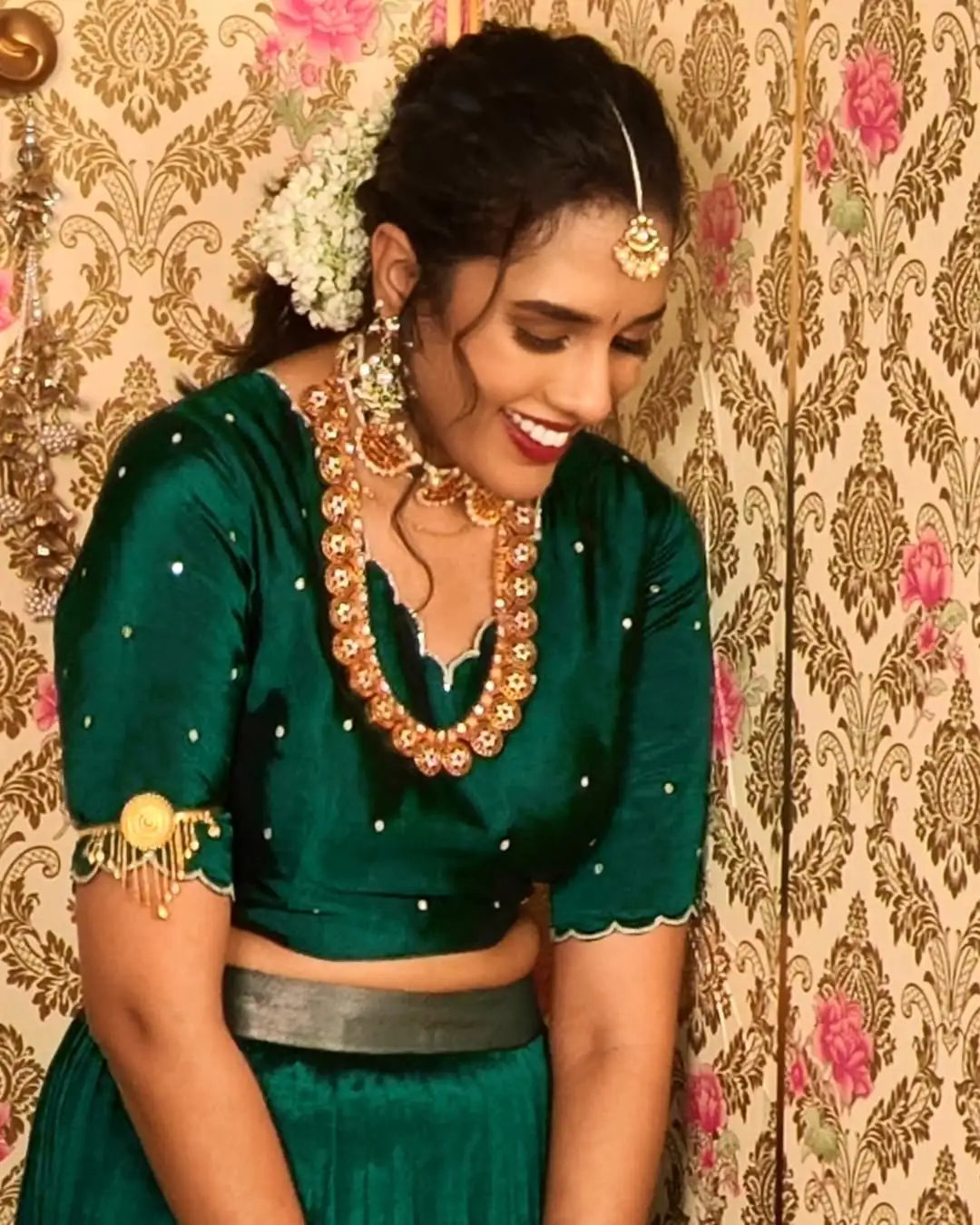 Emerald Green Lehenga Set