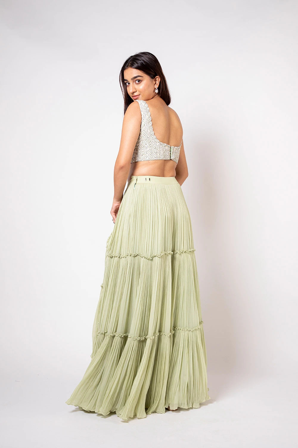 Pista Green Lehanga Set