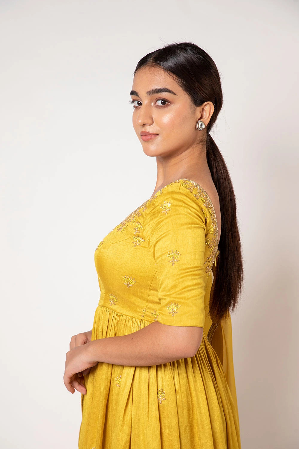Mustard Yellow Sharara Set