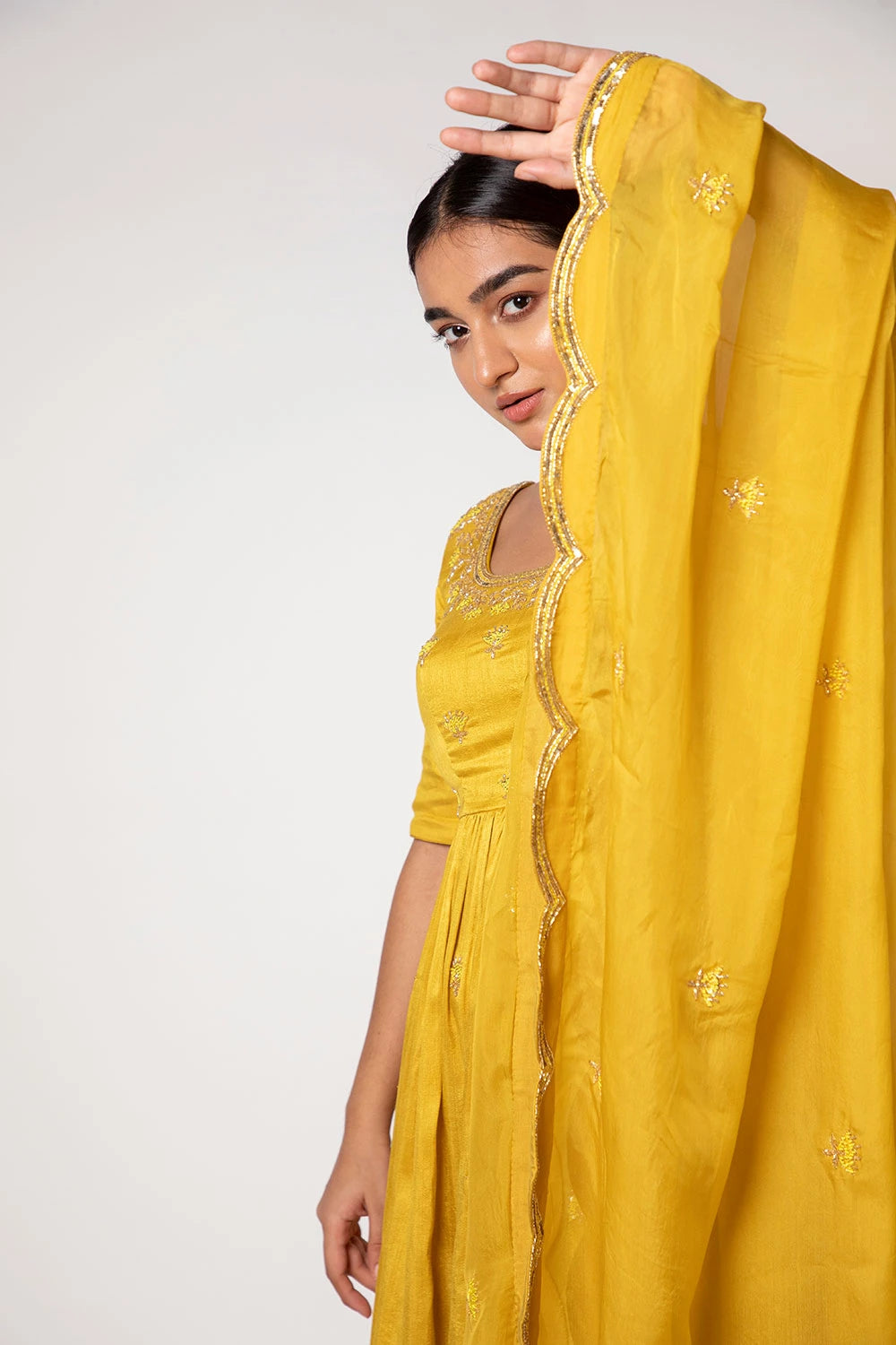 Mustard Yellow Sharara Set