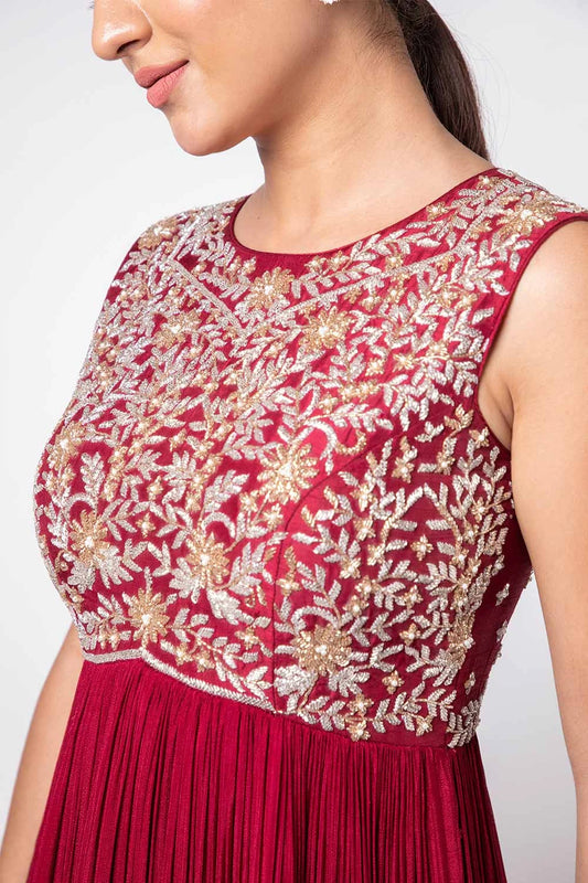 Ruby Wine Ombre Long Gown