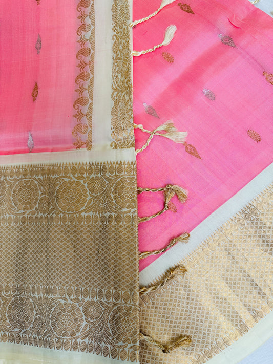Vibrant Pink Gadwal Saree