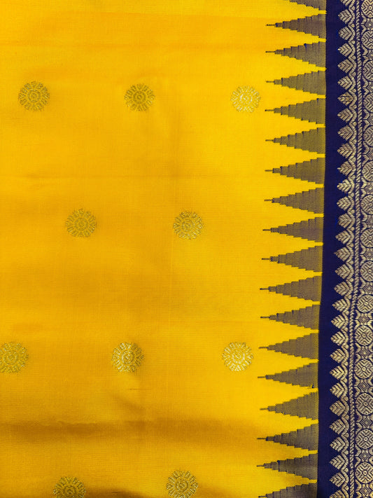 Mustard Gadwal Pattu Saree
