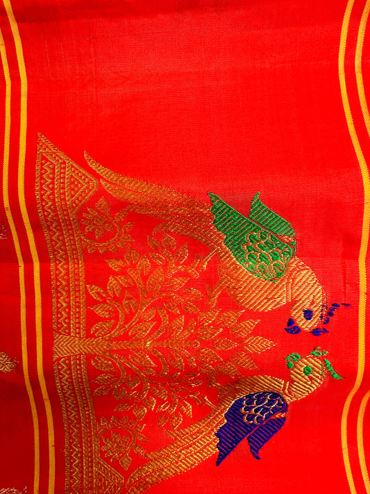 Orange Gadwal Pattu Saree