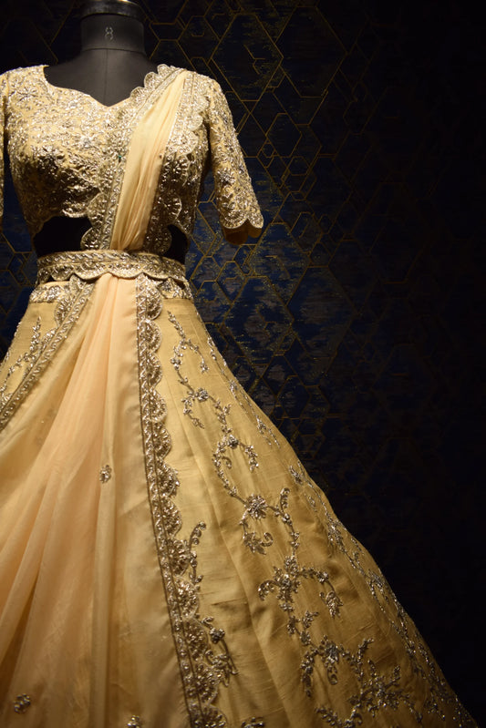 Ivory Sunrise Zardozi Lehenga Set