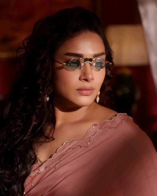 Dusky Rose Organza Saree