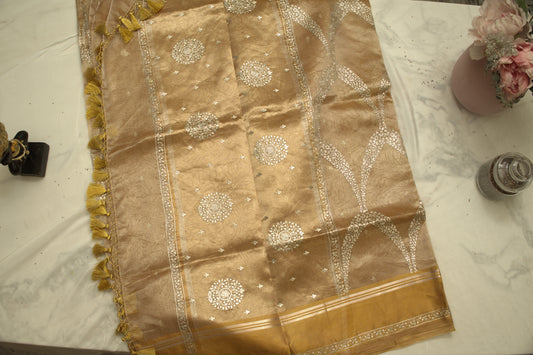 Yellow Banaras Tissue Saree