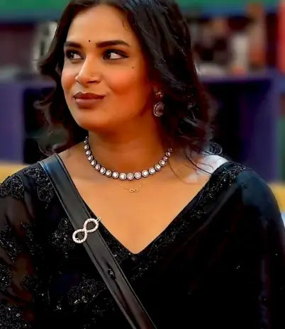 Regal Black Designer Organza Saree